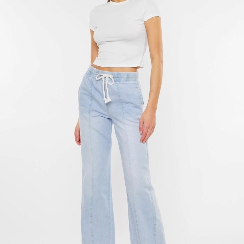 Julia KanCan High Rise Elastic Band Flare Jeans | Women's Pants | Fall Fashion - Picture 7 of 14